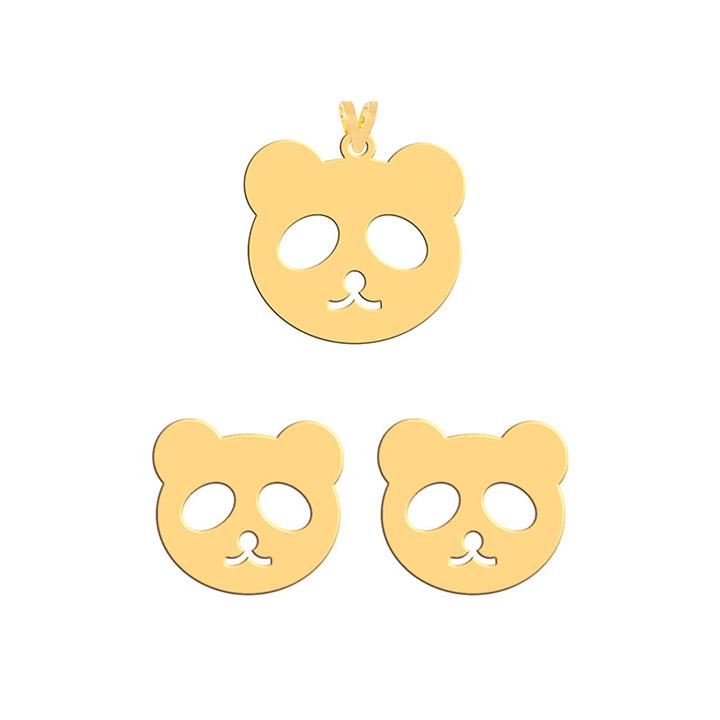 نیم ست طلا 18 عیار زنانه فرشته مدل پاندا  WHSL-000417